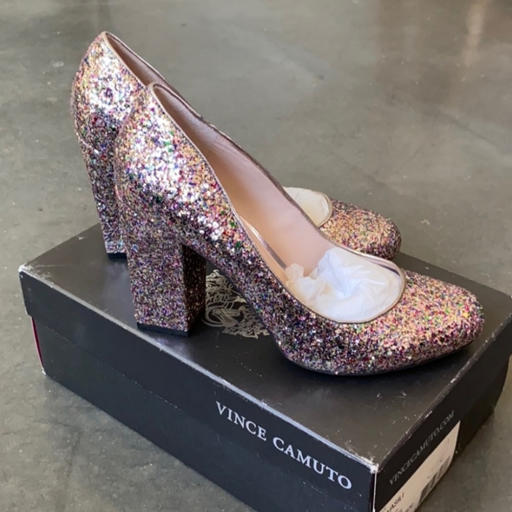 Vince Camuto Rainbow Glitter Heels